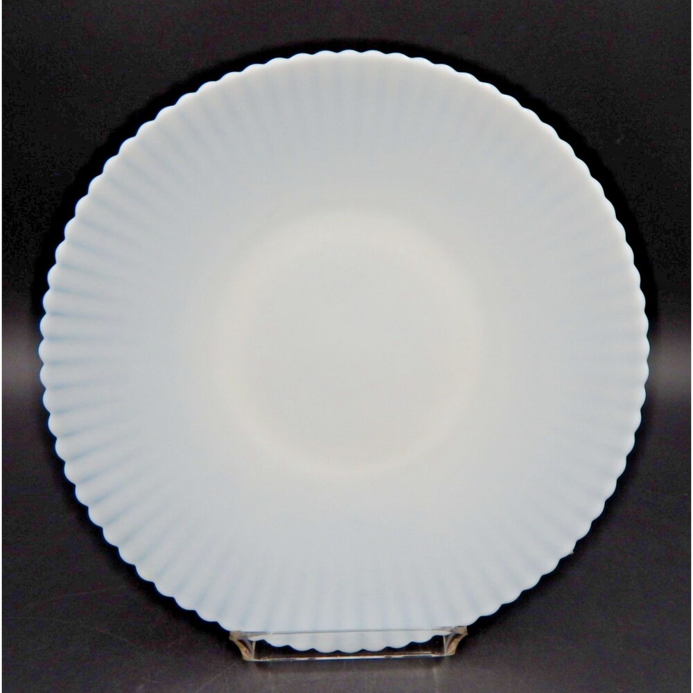 Macbeth Evans Monax Petalware 11 Inch White Milk Glass Dinner Cake Plate Salver
